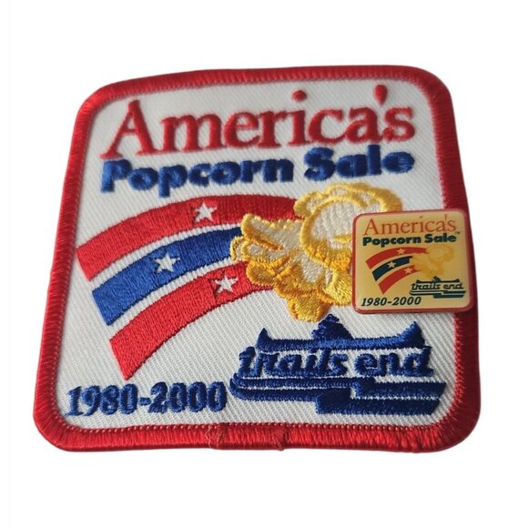 Popcorn Sales Patch + Pin Vintage Boy Cub Scouts America BSA Embroidered 1980-20 - Picture 1 of 3
